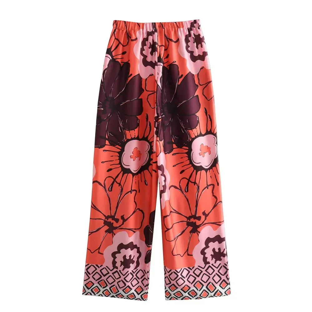 Alvara – Sunset Bloom Wide-Leg Set for Women