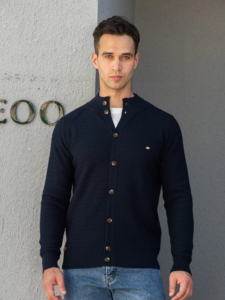 Callum – Button-Up Knit Cardigan for Men