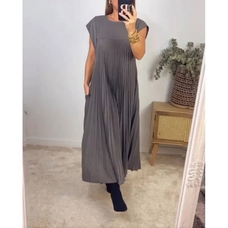 Franciszka – Pleated Sleeveless Midi Dress