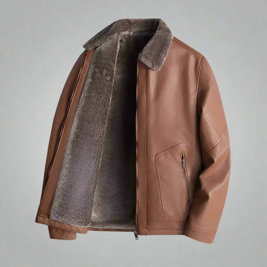 Leon – Shearling-Lined Leather Jacket for Men