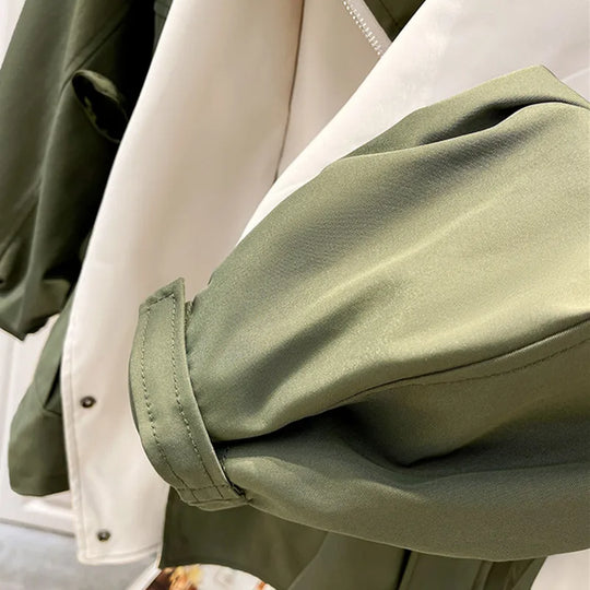 Lieselotte – Two-Tone Hooded A-Line Jacket for Women