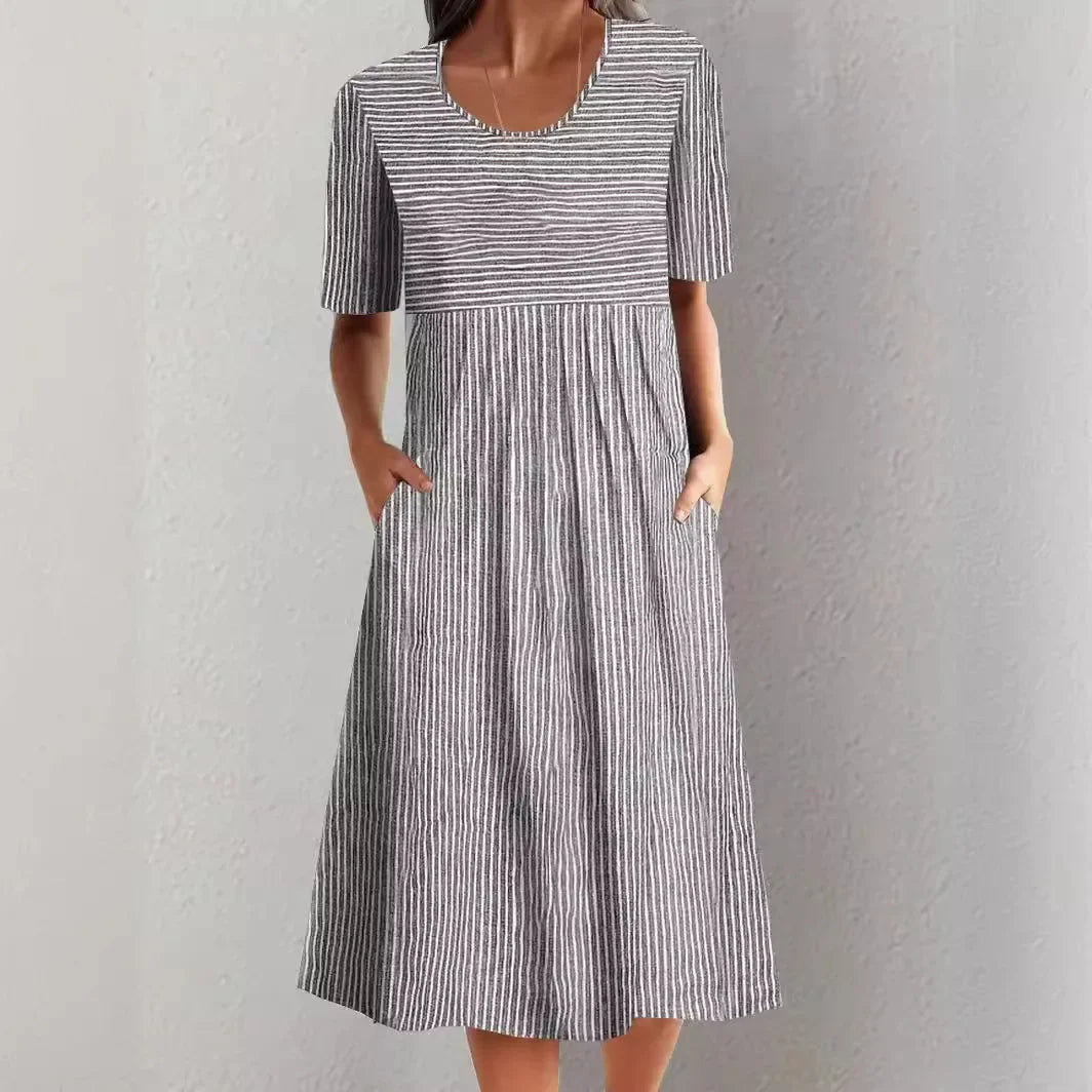 Calista – Striped Summer Midi Dress