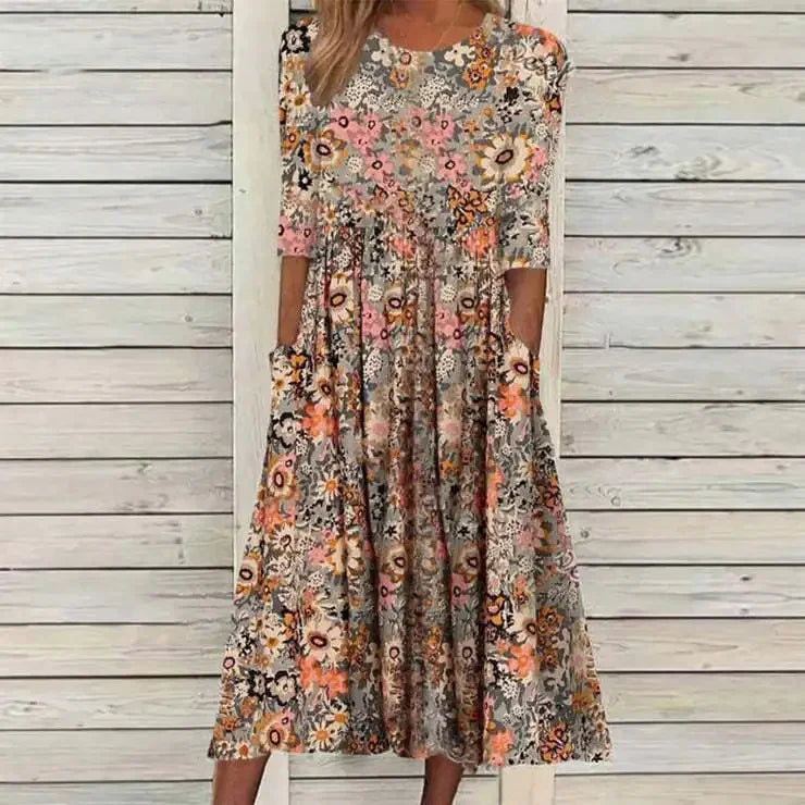 Antonia – Vintage Bloom Midi Dress