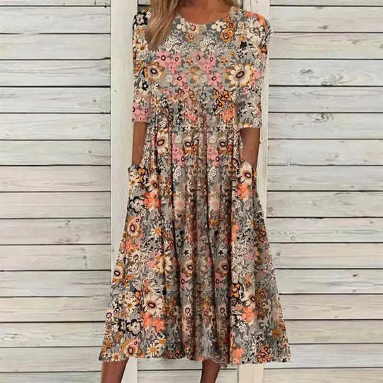 Antonia – Vintage Bloom Midi Dress