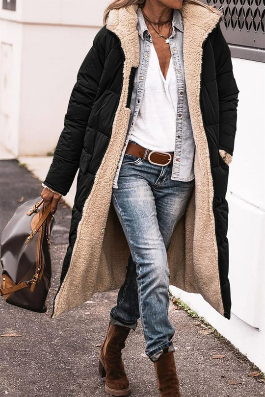 Lina – Long Hooded Winter Puffer Coat for Women