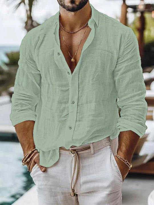Zevaro – Breezy Linen-Blend Shirt for Men