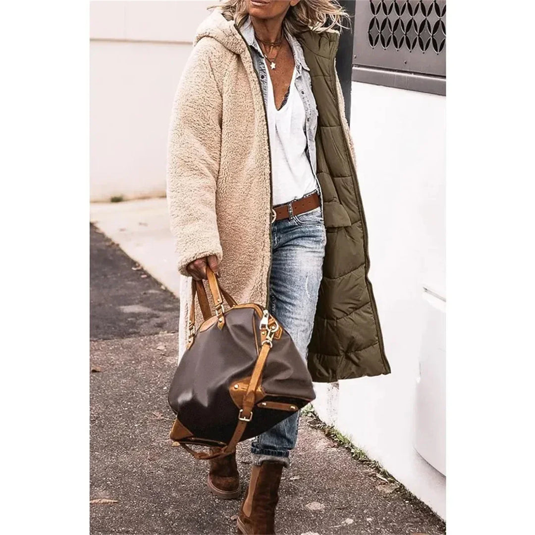 Lina – Long Hooded Winter Puffer Coat for Women