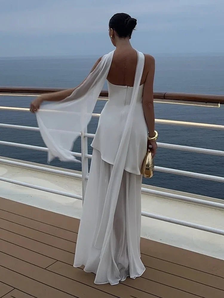 Ashleigh – Strapless Chiffon-Panel Evening Gown