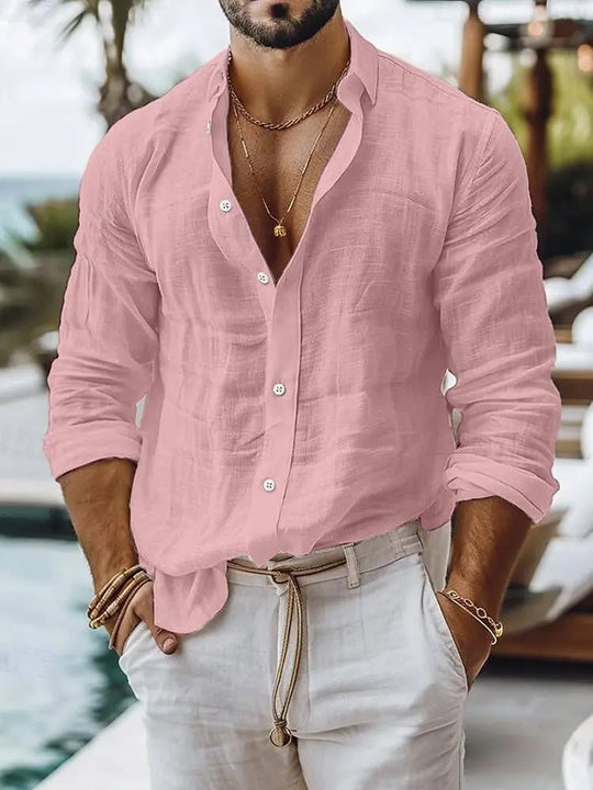Zevaro – Breezy Linen-Blend Shirt for Men