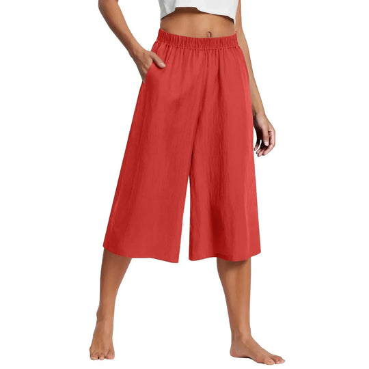 Evana – Breezy Wide-Leg Cotton Culottes for Women