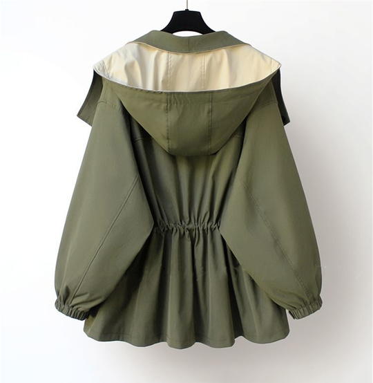 Lieselotte – Two-Tone Hooded A-Line Jacket for Women