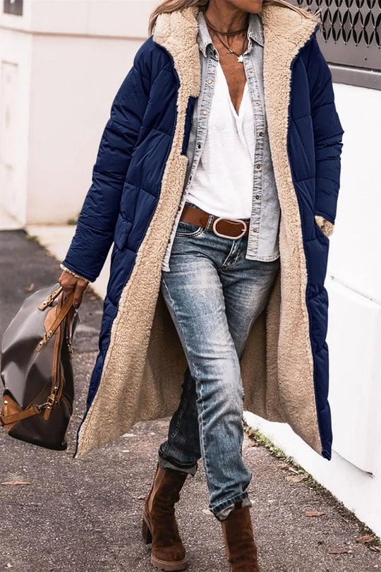 Lina – Long Hooded Winter Puffer Coat for Women