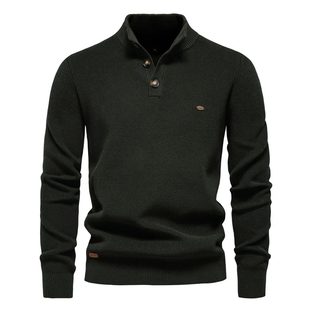 Alexander – Button-Collar Knit Sweater for Men