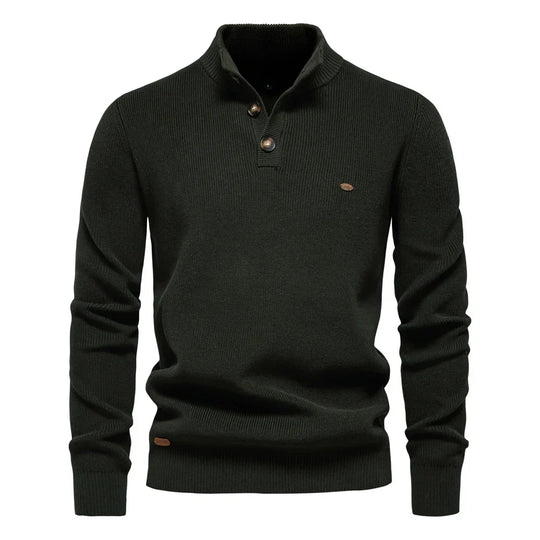 Alexander – Button-Collar Knit Sweater for Men