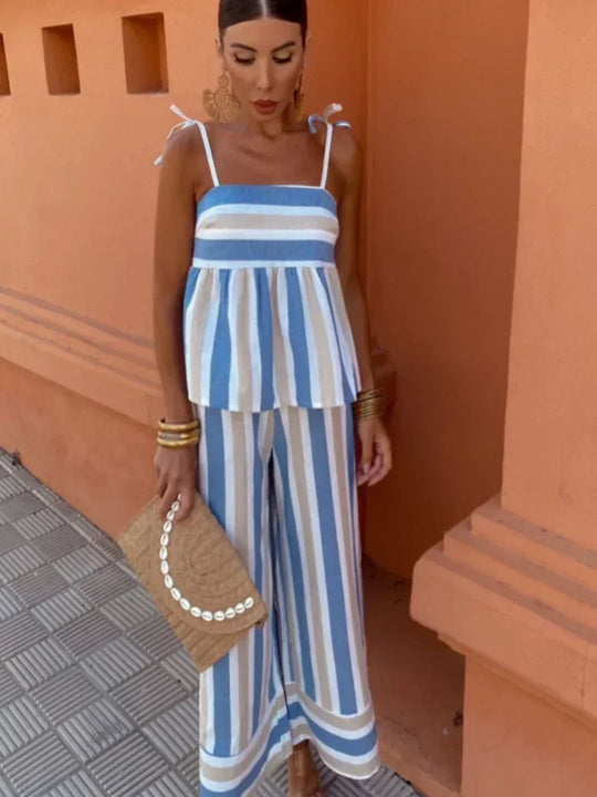 Solmaya – Striped Breeze Co-ord Set for Women