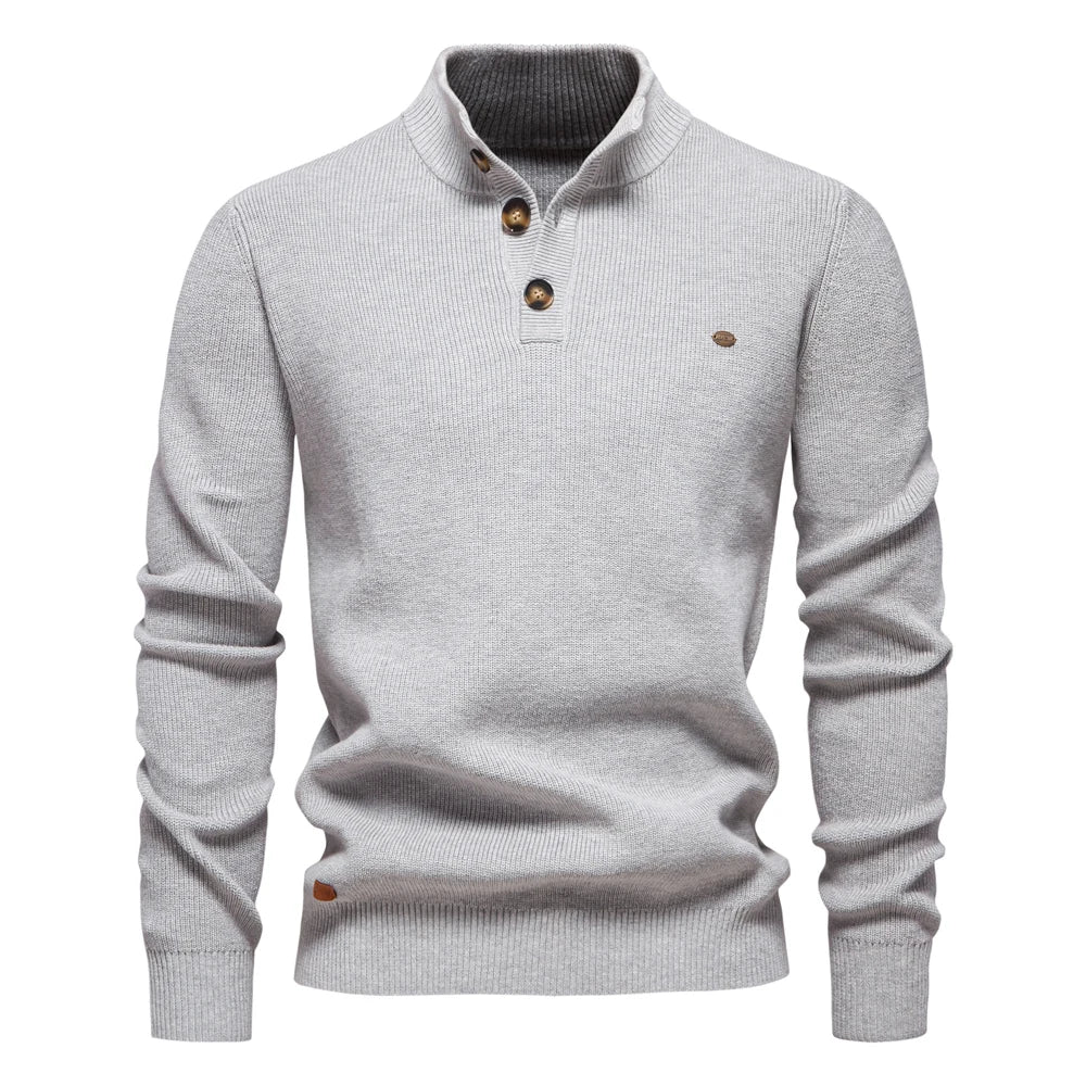 Alexander – Button-Collar Knit Sweater for Men