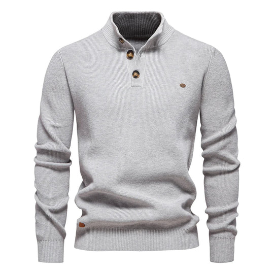 Alexander – Button-Collar Knit Sweater for Men