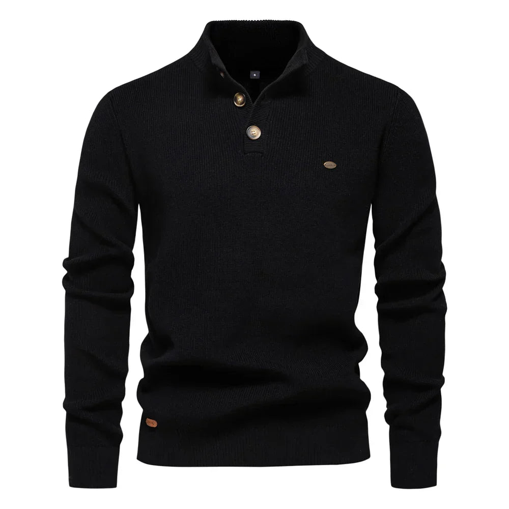 Alexander – Button-Collar Knit Sweater for Men