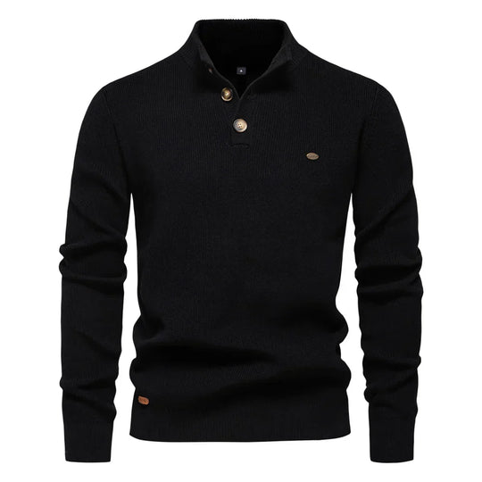 Alexander – Button-Collar Knit Sweater for Men