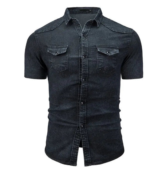Daxon – Denim Short-Sleeve Shirt for Men