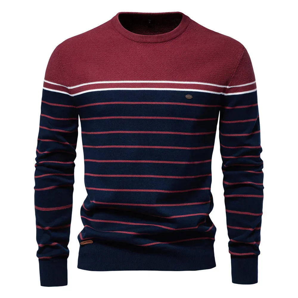 Jason – Striped Crewneck Sweater for Men