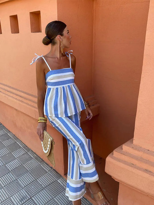 Solmaya – Striped Breeze Co-ord Set for Women