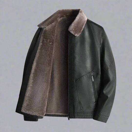 Leon – Shearling-Lined Leather Jacket for Men