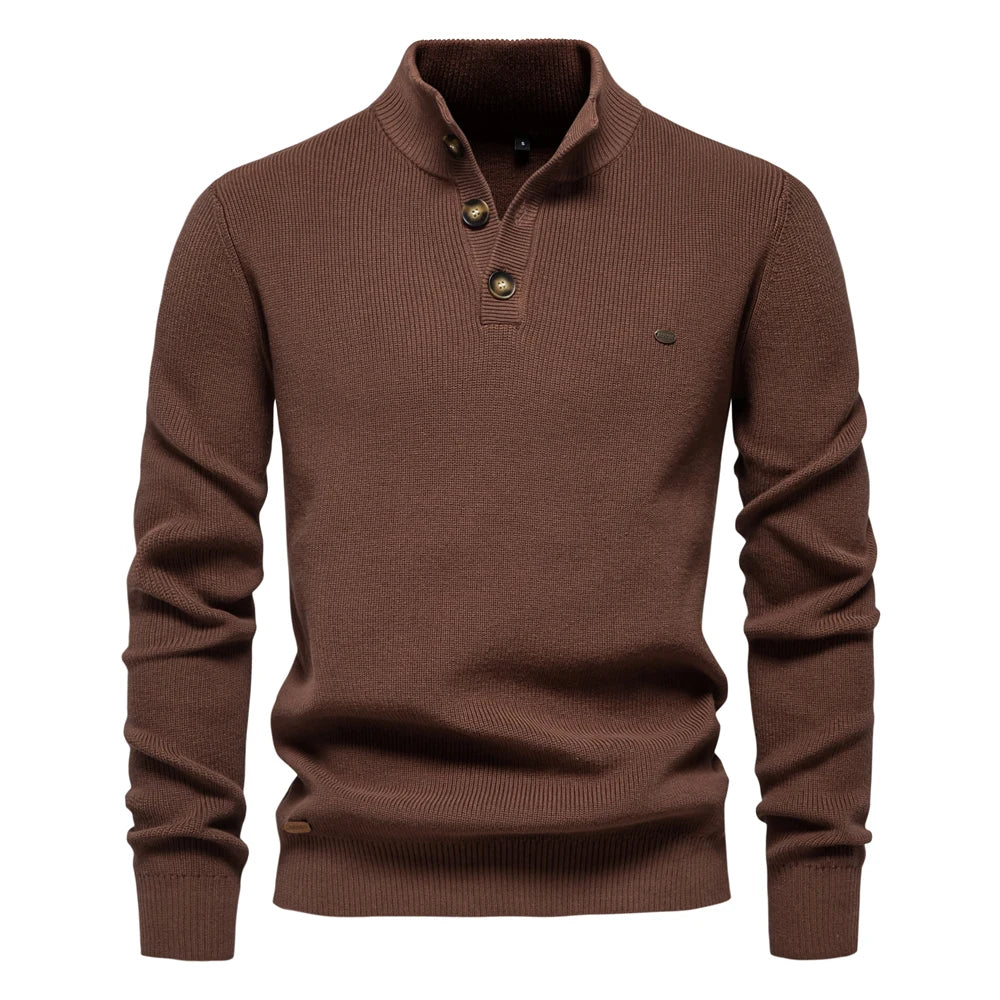 Alexander – Button-Collar Knit Sweater for Men