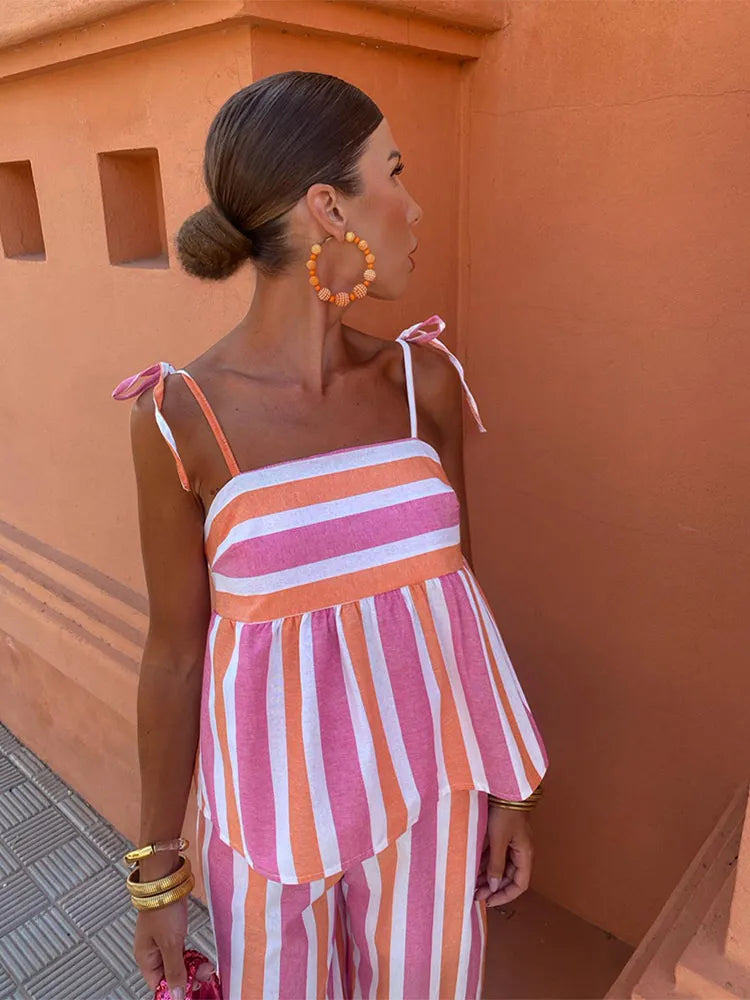 Solmaya – Striped Breeze Co-ord Set for Women