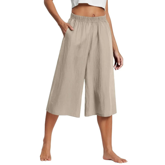 Evana – Breezy Wide-Leg Cotton Culottes for Women
