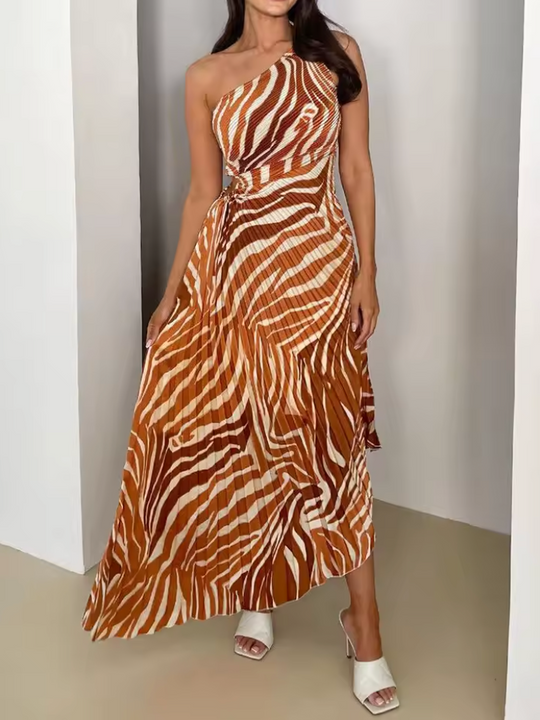 Astrid – One-Shoulder Summer Print Dress