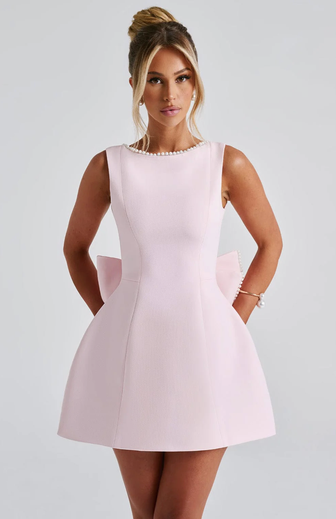 Luniva – Back Bow Mini Dress for Women