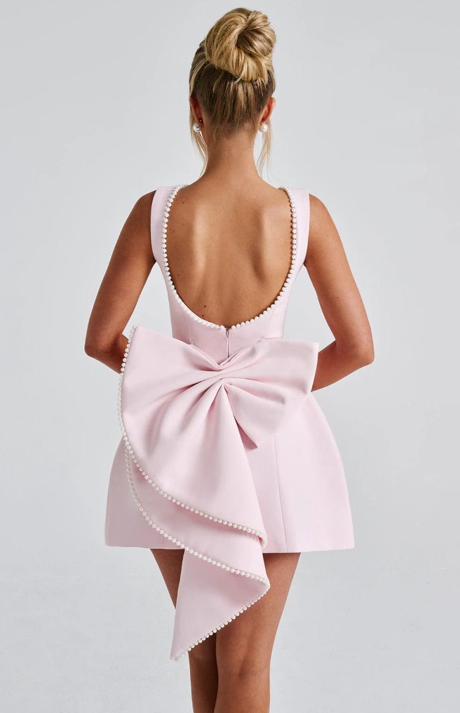 Luniva – Back Bow Mini Dress for Women