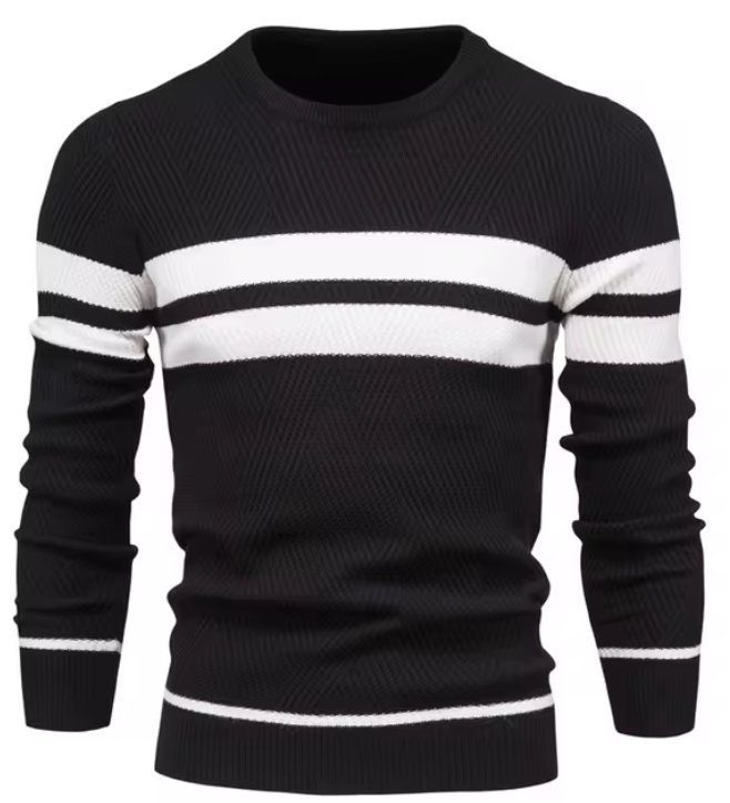 Darren – Striped Crewneck Sweater for Men