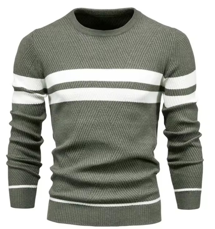 Darren – Striped Crewneck Sweater for Men