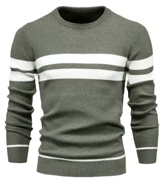 Darren – Striped Crewneck Sweater for Men