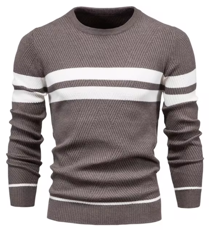 Darren – Striped Crewneck Sweater for Men