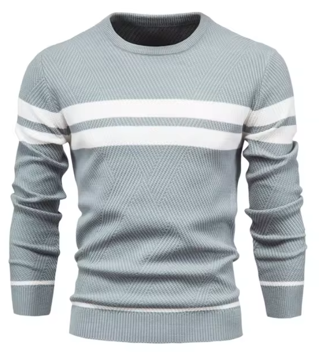 Darren – Striped Crewneck Sweater for Men