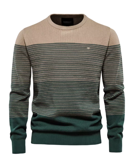 Jericho – Striped Colorblock Knit Sweater for Men