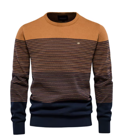 Jericho – Striped Colorblock Knit Sweater for Men