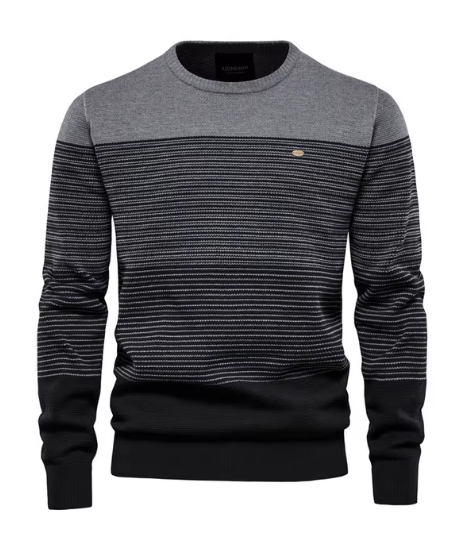 Jericho – Striped Colorblock Knit Sweater for Men