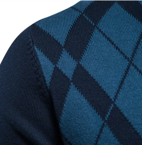 Darian – Argyle Zip Sweater for Men