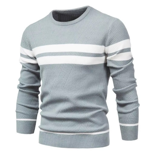 Darren – Striped Crewneck Sweater for Men