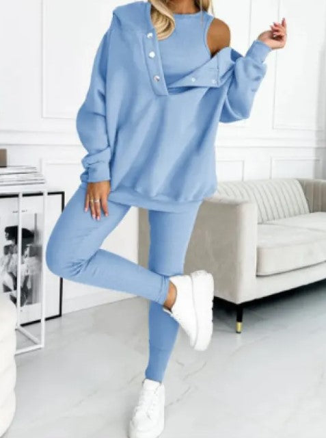 Zanira – Asymmetric Shoulder Lounge Set for Women