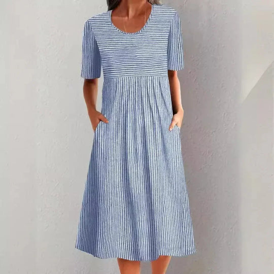 Calista – Striped Summer Midi Dress