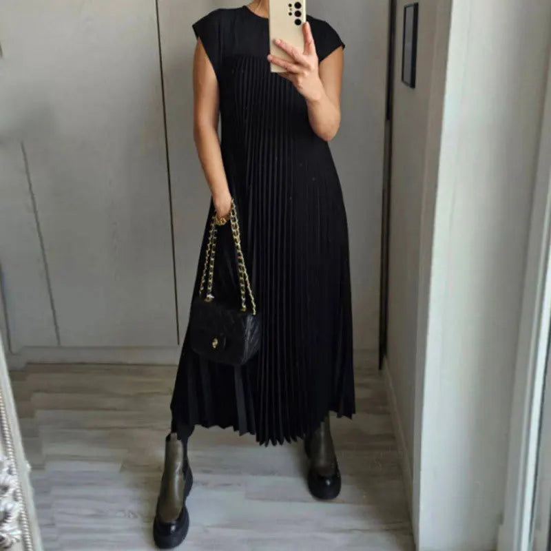Franciszka – Pleated Sleeveless Midi Dress