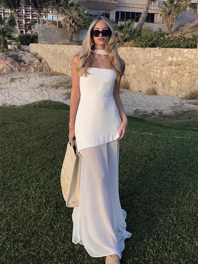 Ashleigh – Strapless Chiffon-Panel Evening Gown