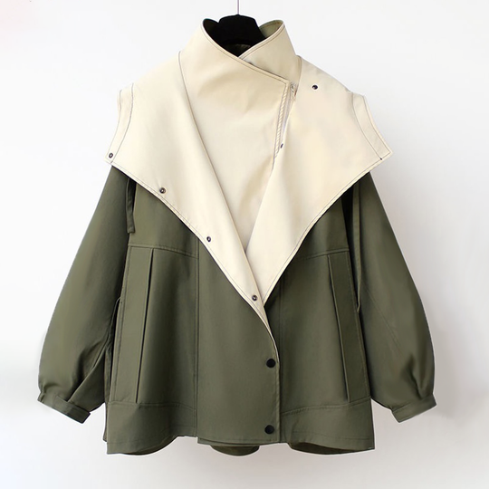 Lieselotte – Two-Tone Hooded A-Line Jacket for Women