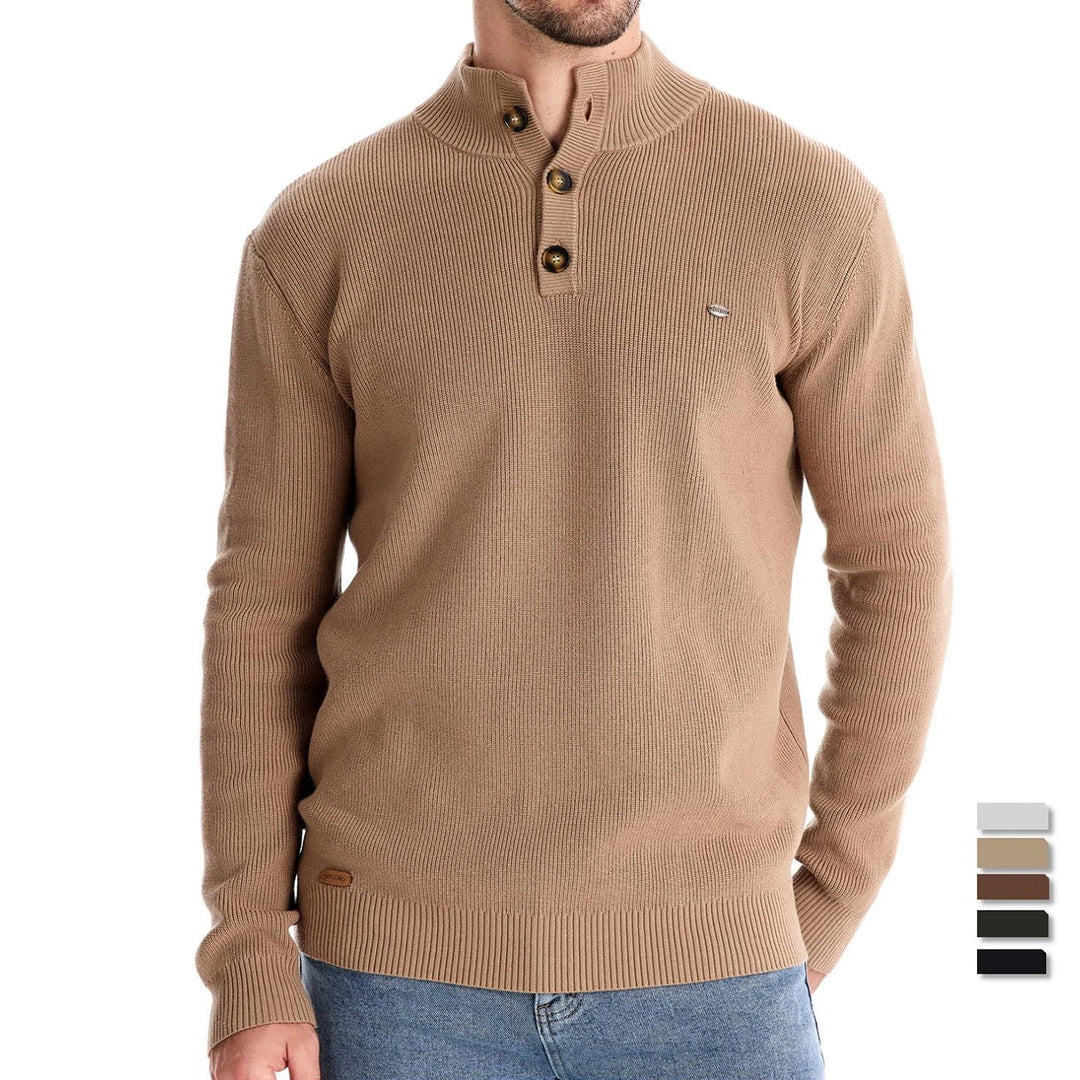 Alexander – Button-Collar Knit Sweater for Men