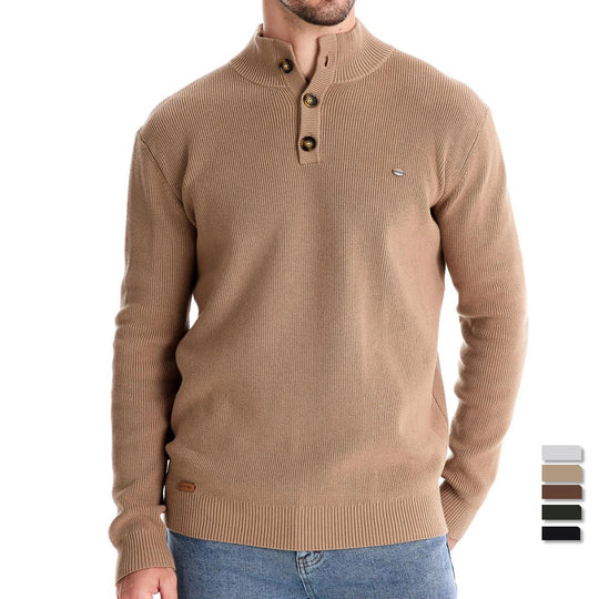 Alexander – Button-Collar Knit Sweater for Men